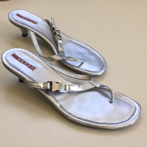 Prada Silver Sandals s/COA - Picture 11 of 15
